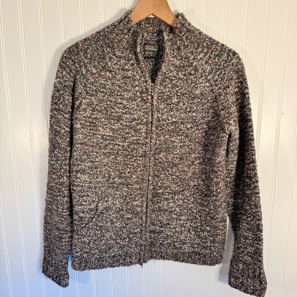 Royal Robbins Women’s Full Zip Knit Multi-Colored Specks Cardigan Sweater Size L